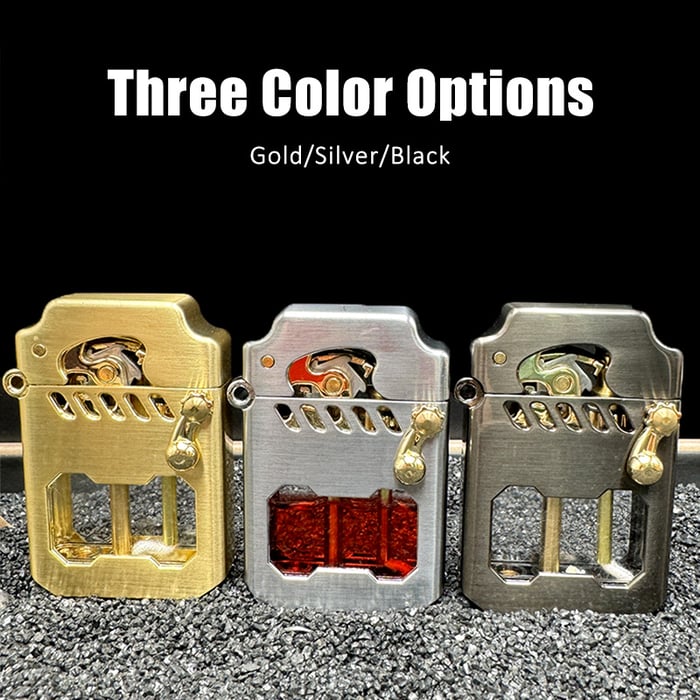 2025 Cyber Mecha Kerosene Lighter – Transparent Tank, Rocker Arm Design, Cool Retro Torrens Men's Collectible Lighter